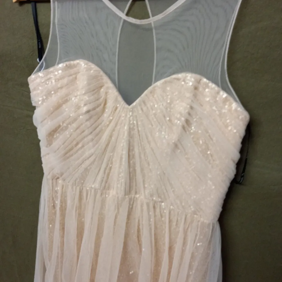 SORELLA VITA NET OVERLAY OCCASIONAL DRESS IN NUDE - 16