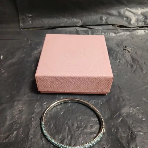 BOXED SWAROVSKI TURQUOISE-TONE PAVÉ BRACELET 