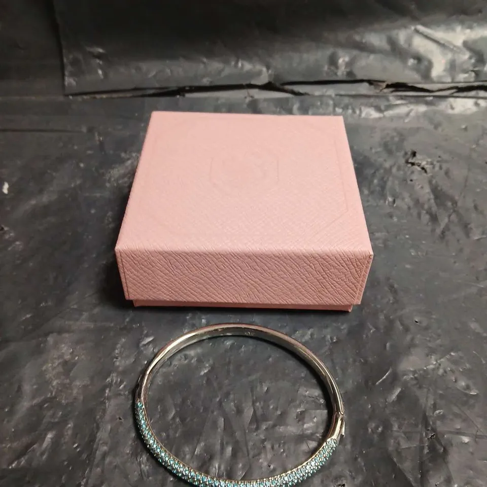 BOXED SWAROVSKI TURQUOISE-TONE PAVÉ BRACELET 