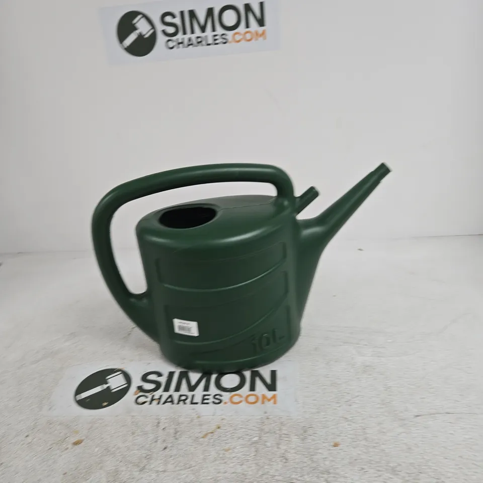GREEN 10L PLASTIC WATERING CAN