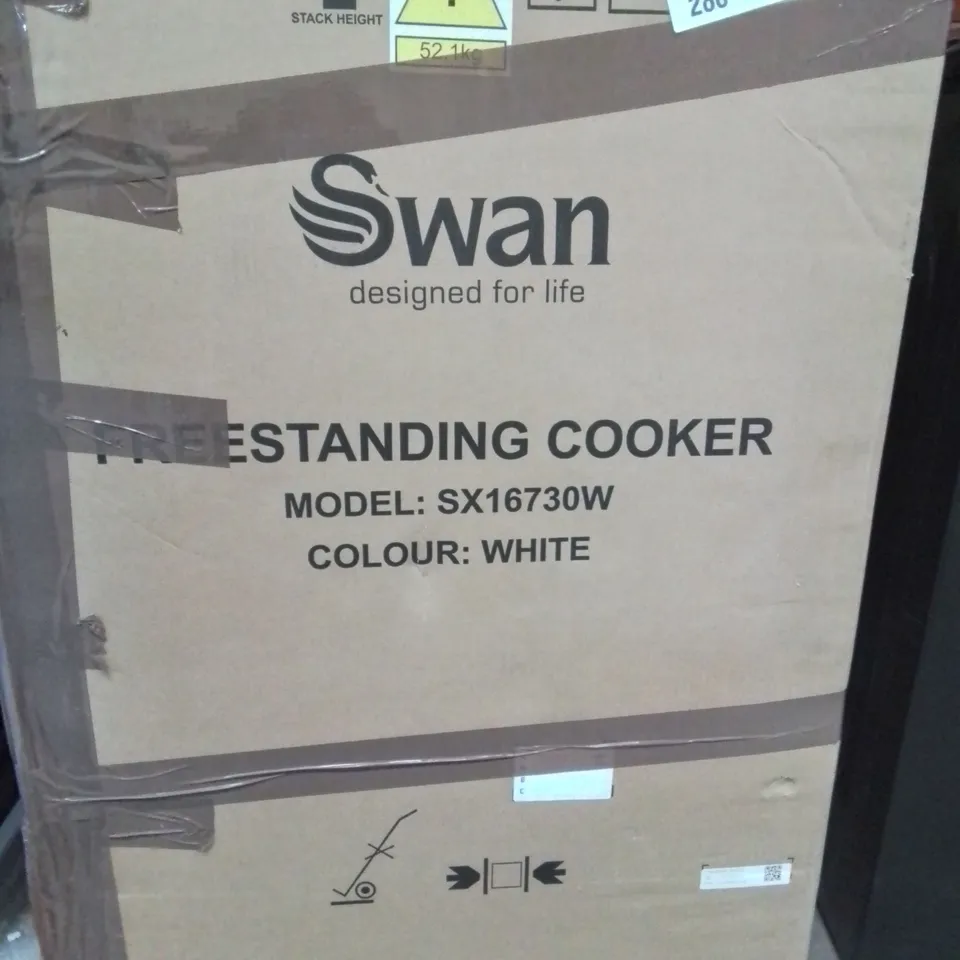 BOXED SX16730W 60CM ELECTRIC DOUBLE OVEN CERAMIC HOB COOKER - WHITE