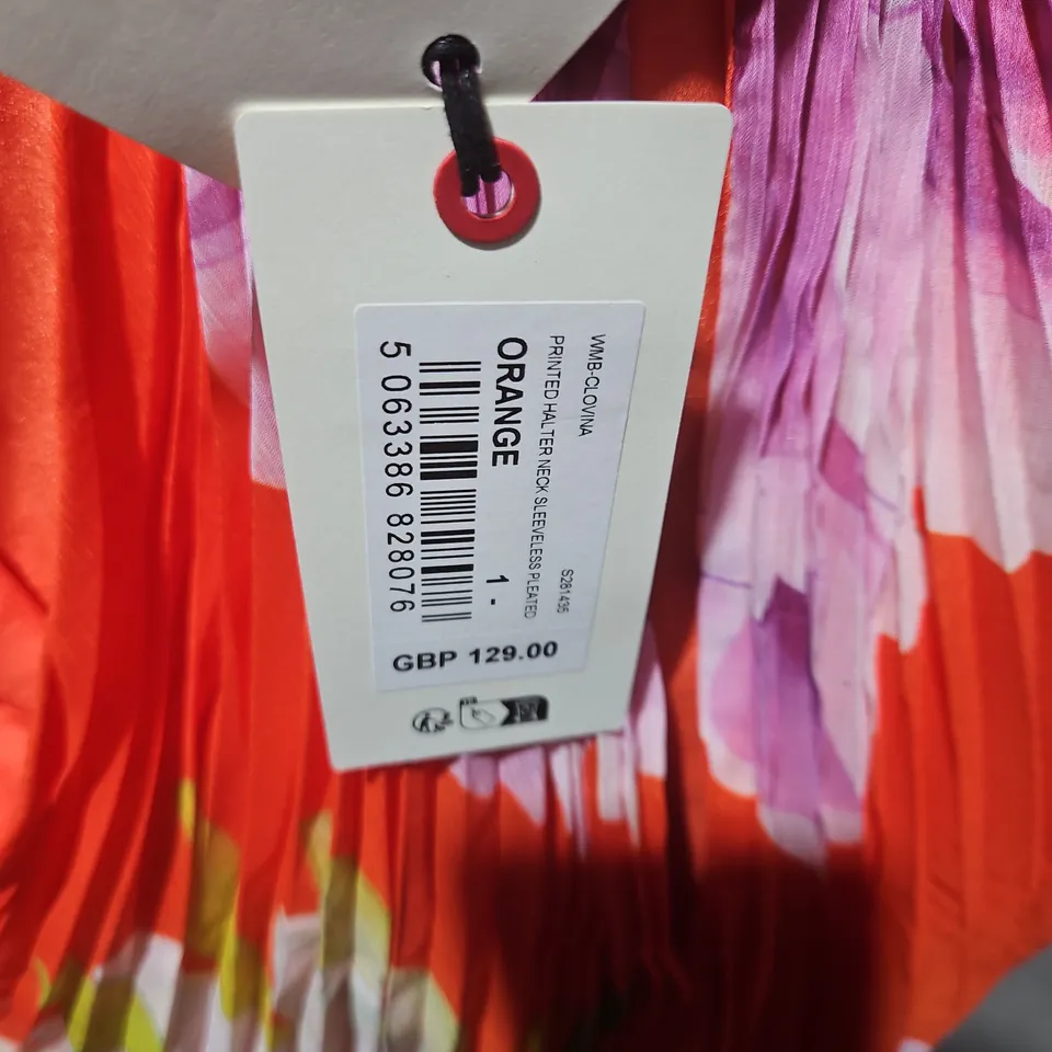 TED BAKER LONDON ORANGE PLEATED TOP – PINK FLORAL PRINT