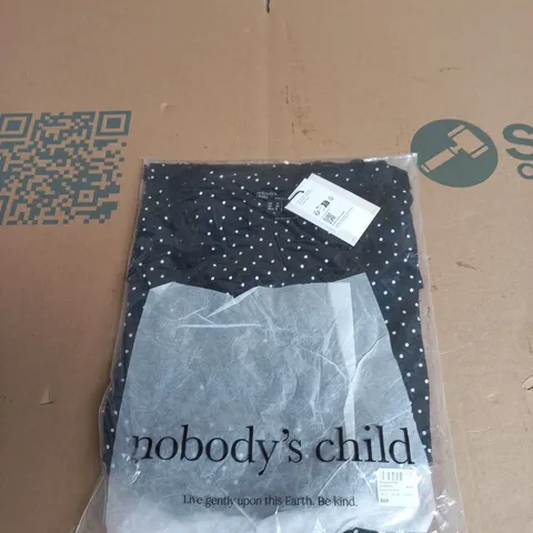 NOBODY'S CHILD GINNY MINI DRESS – UK 12 (EU 40, USA 8) NAVY POLKA DOT