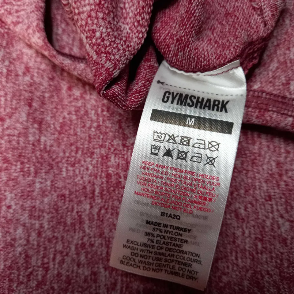 GYMSHARK RED MARL/LOGO FITNESS LEGGINGS - MEDIUM