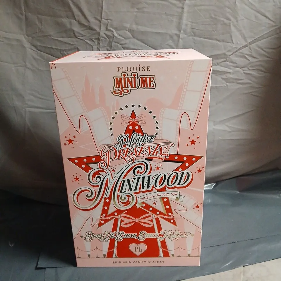 PLOUISE PRESENTS MINIWOOD WHERE DREAMS COME TRUE MINI MUA VANITY STATION. BOXED, SEALED