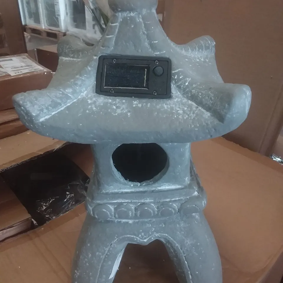 BOXED CERAMIC LED SOLAR PAGODA ORNAMENT