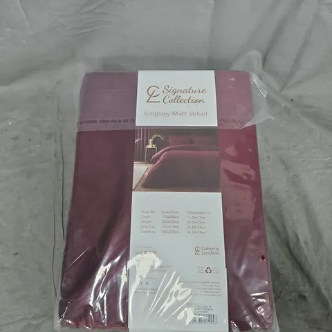 CATHERINE LANSFIELD SIGNATURE COLLECTION KINGSLEY MATT VELVET DUVET SET – DOUBLE