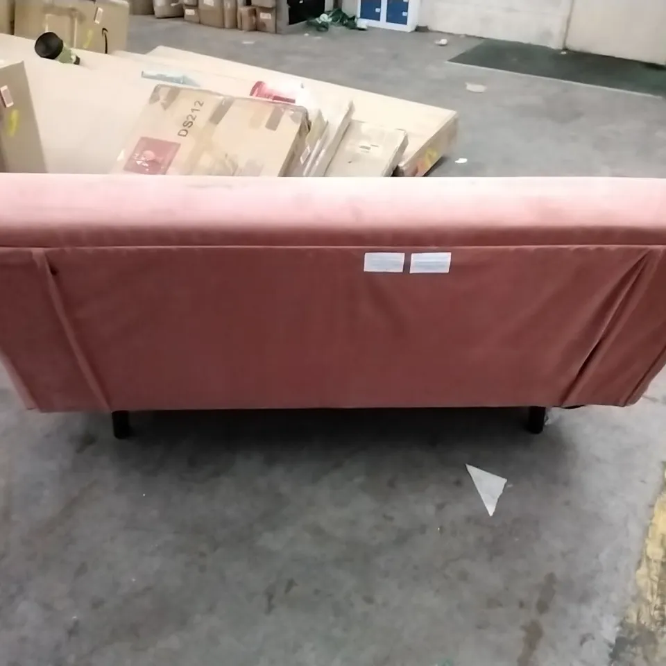 DESIGNER PINK VELVET SOFA BED