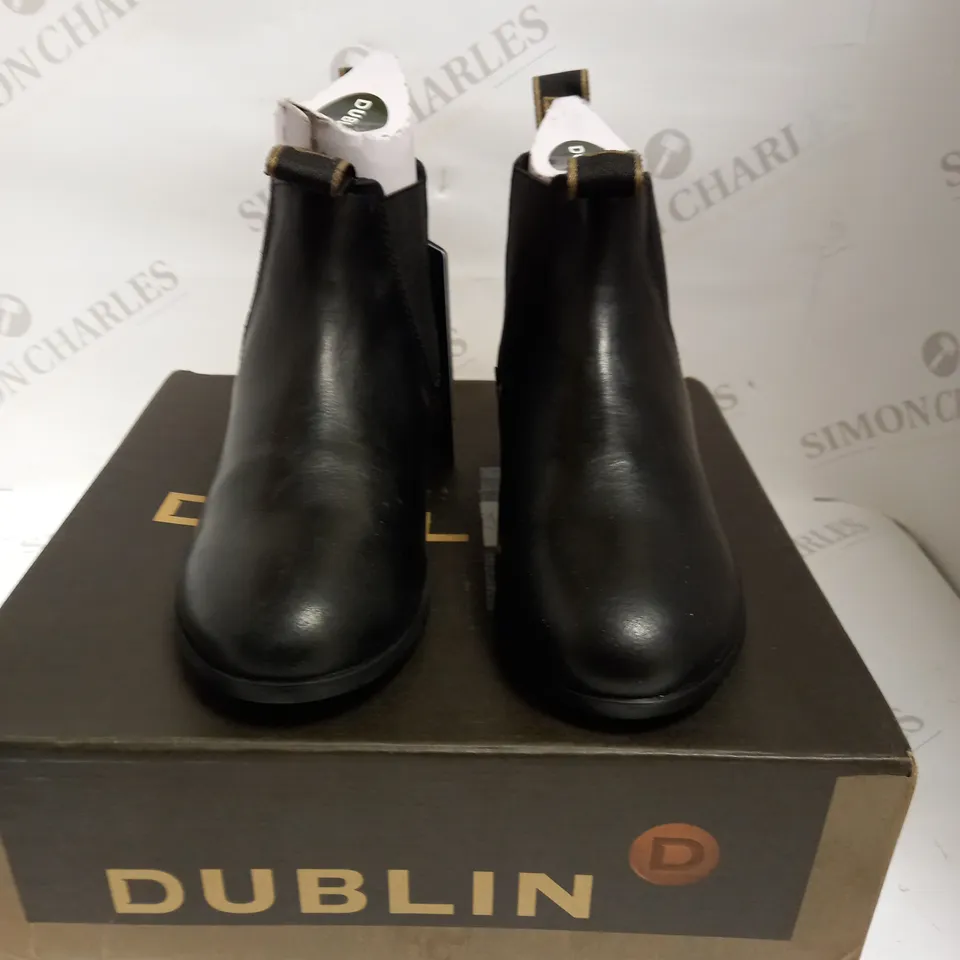 BOXED DUBLIN FOUNDATION JODHPUR BLACK BOOTS SIZE 1