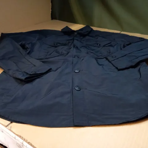 BARBOUR BLACK/WETLOOK BUTTON THROUGH SHACKET - LARGE
