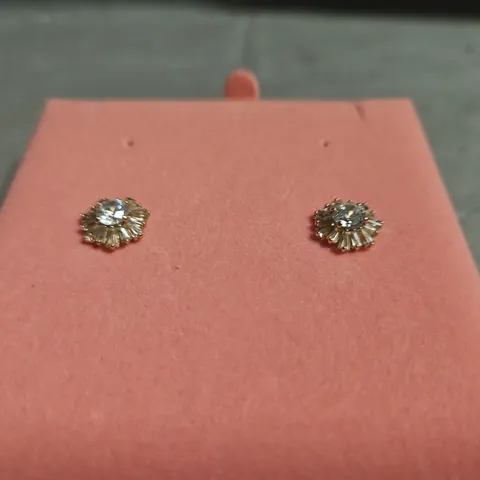 SWAROVSKI SILVER-TONE FLOWER STUD EARRINGS