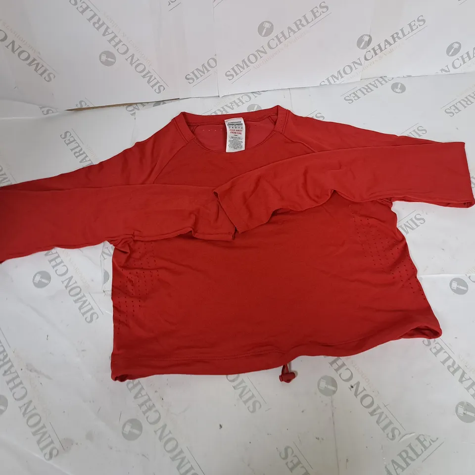 GYMSHARK RED CROP TOP SIZE XS