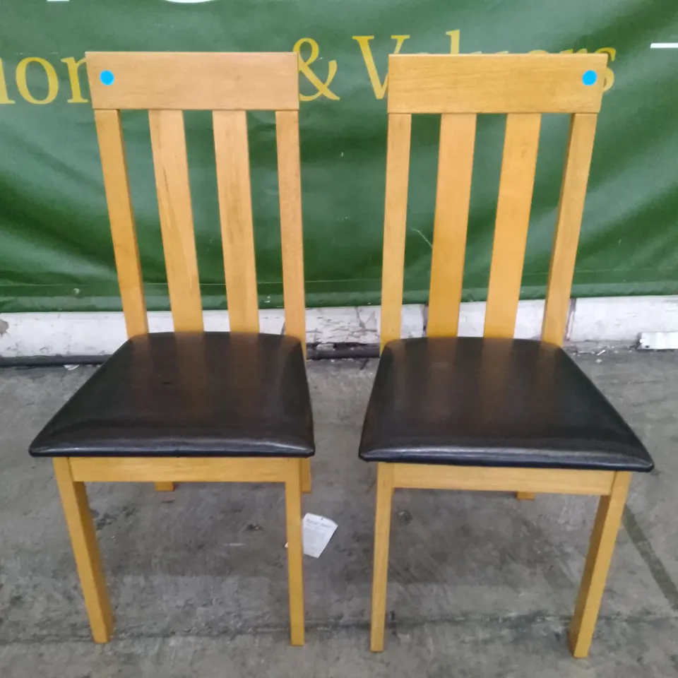 SET OF 2 NEW CHESTER OAK DINING CHAIRS 