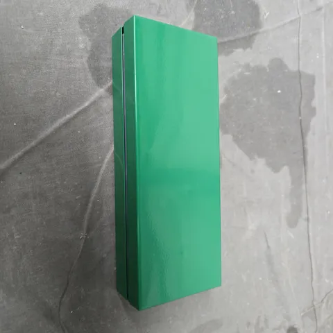 GREEN METAL TOOL SET WITH PRECISION SCREWDRIVER AND INTERCHANGEABLE BITS IN CASE