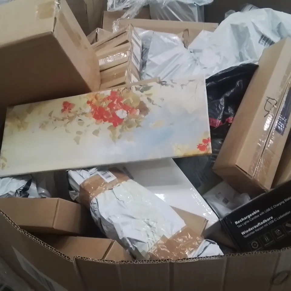 PALLET OF TECH ACCESSORIES,HOMEWARE,FASHION AND CAR PRODUCTS AND ITEMS TO INCLUDE;RECHARGEABLE TEA LIGHTS,BATH MAT,CAVAS
