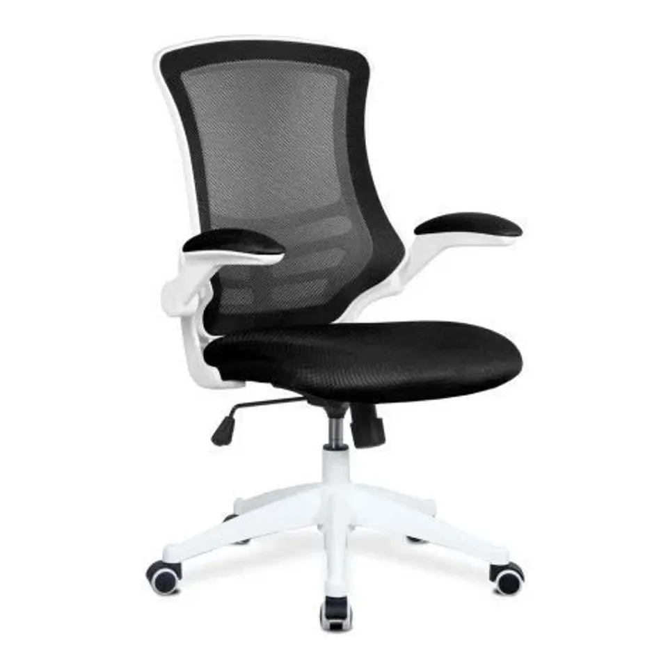 BOXED BLACK AND WHITE MESH OFFICE CHAIR