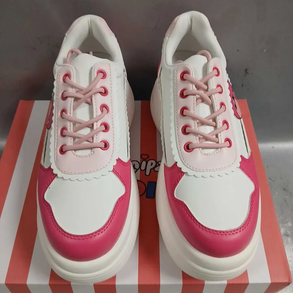 BRAND NEW BOXED BOXED KOI X KETNIPZ LOVEABLE ANTICS CHUNKY TRAINERS PINK SIZE 9