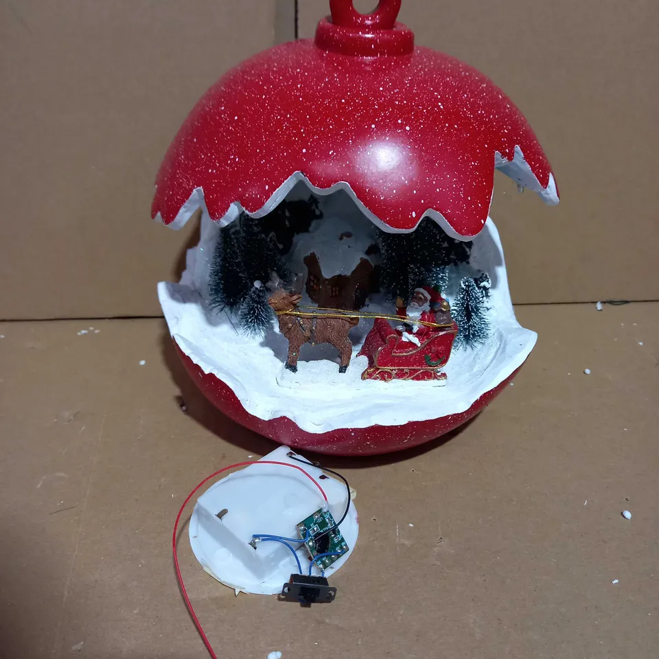 SANTAS EXPRESS PRE-LIT SPHERE WITH CHRISTMAS CHARACTER SCENE