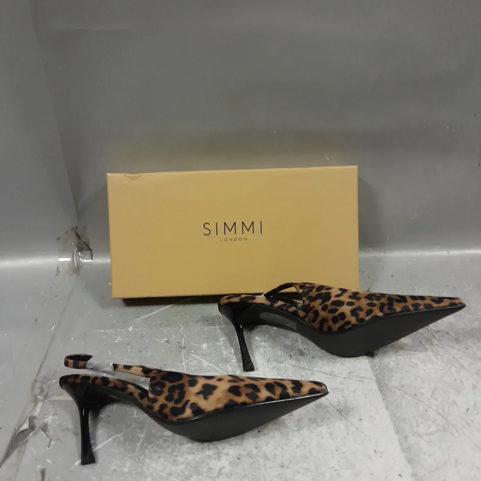 BOXED PAIR OF SIMMI LONDON LEOPARD SAIN LIORRA HEEL UK 5