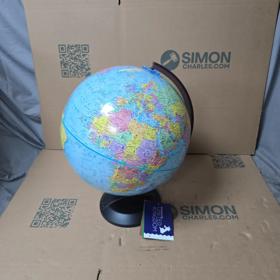 WORLD GLOBE ON BLACK STAND – DECORATIVE DESK GLOBE 