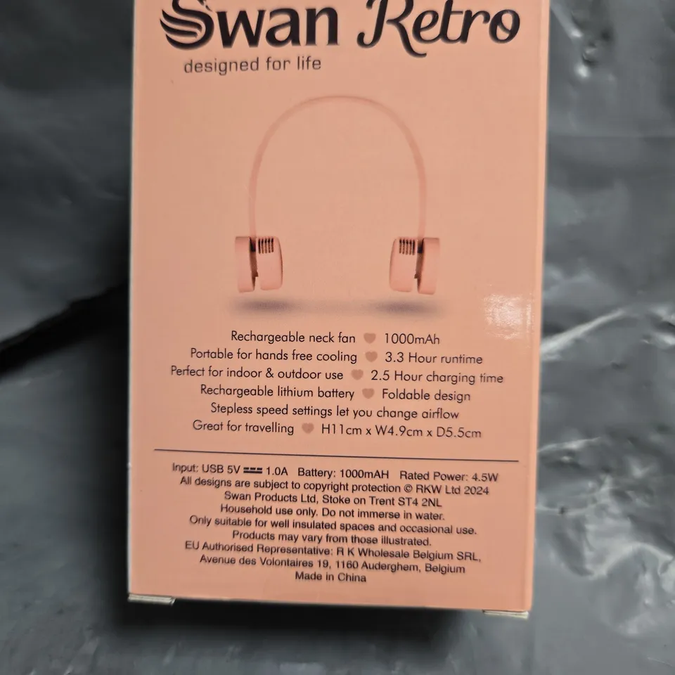 SWAN RETRO RECHARGEABLE NECK FAN