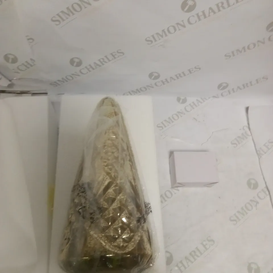 ALISON CORK ROTATING LIGHT MERCURY CUT GLASS DECORATION - CHAMPAGNE GOLD TREE