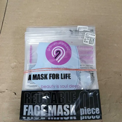 BOX OF APPROXIMATELY 300 REUSABLE FACE MASKS - BLUE