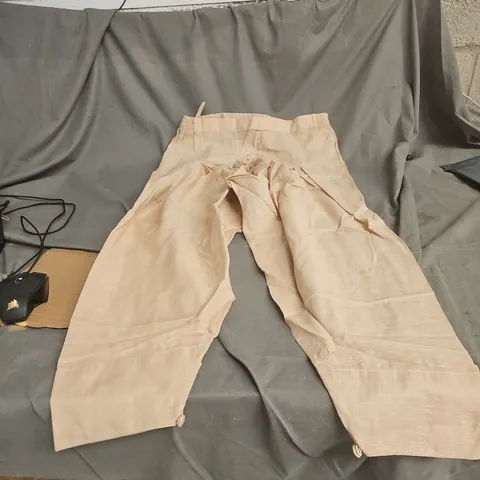 BEIGE ELASTIC-WAIST TROUSERS SIZE 16