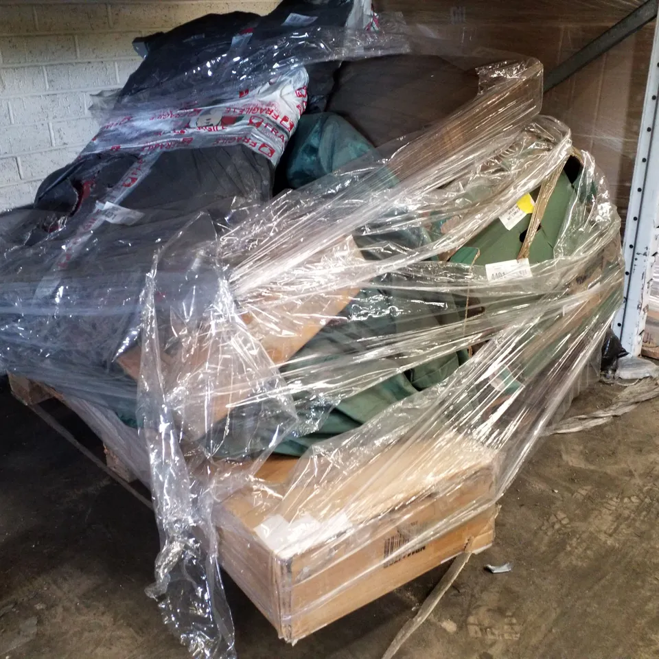 PALLET OF ASSORTED HOUSEHOLD PRODUCTS AND INCOMPLETE BOXED FURNITURE 