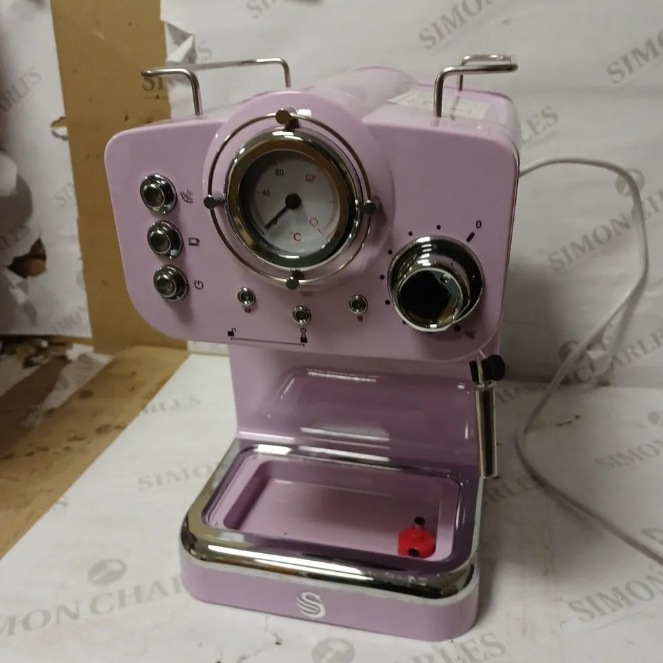 SWAN RETRO PUMP ESPRESSO COFFEE MACHINE - PINK