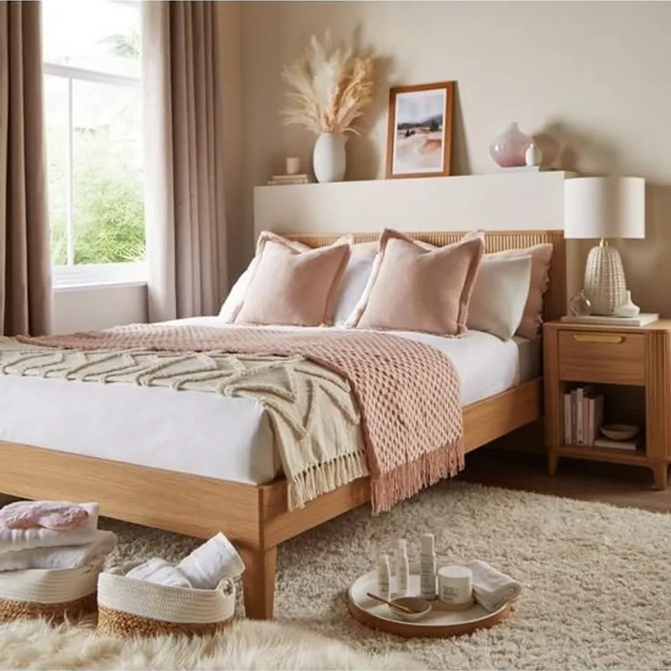 BOXED GRADE 1 CARINA DOUBLE BED - OAK (3 BOXES)