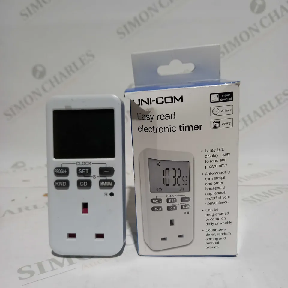 UNI-COM EASY READ DIGITAL ELECTRONIC TIMER SOCKET