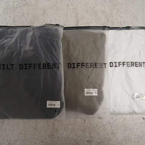 SET OF APPROXIMATELY 10 ASSORTED BUILT DIFFERENT T-SHIRTS/SHIRTS IN VARIOUS COLOURS AND SIZES