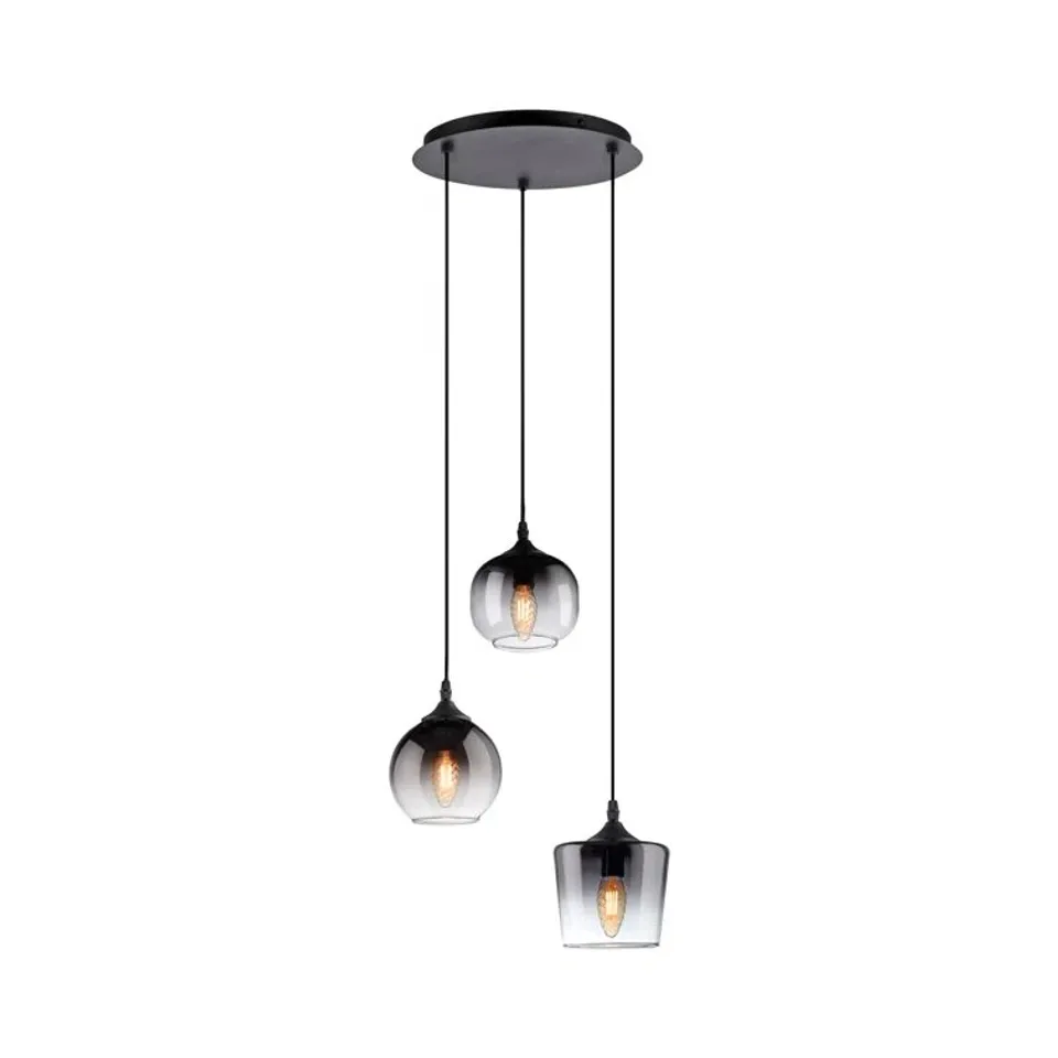BOXED NATALINA 3-LIGHT MATTE BLACK CLUSTER PENDANT  