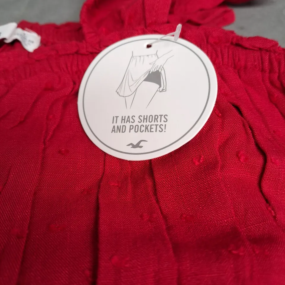 HOLLISTER RED SHORT POCKET DRESS - LARGE