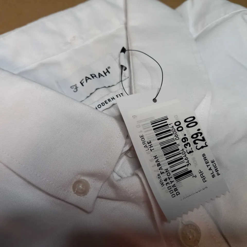 FARAH WHITE MENS SHIRT - LARGE