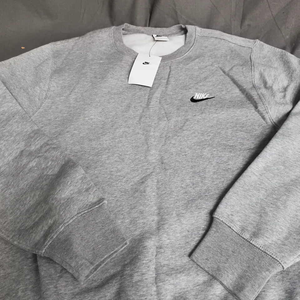 NIKE GREY LOGO SWEATSHIRT - SIZE M