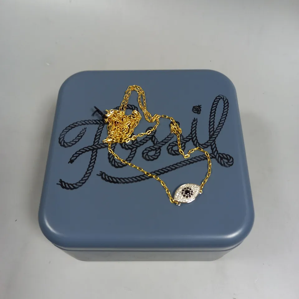 FOSSIL EVIL EYE NECKLACE