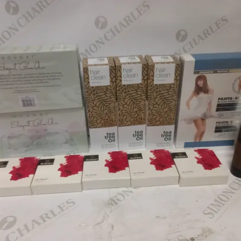 LOT TO CONTAIN APPROX. 15 X ASSORTED BEAUTY PRODUCTS, INCLUDES GEL POLISH, TEA TREE HAIR OIL, FOUNDATION ETC