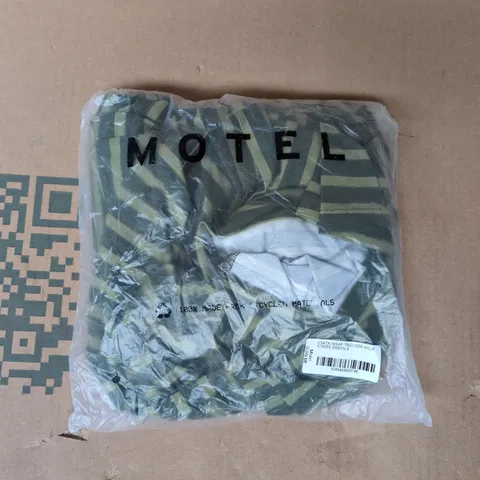 BAGGED MOTEL ESATA WRAP TROUSERS IN WIDE STRIP GREEN SIZE SMALL