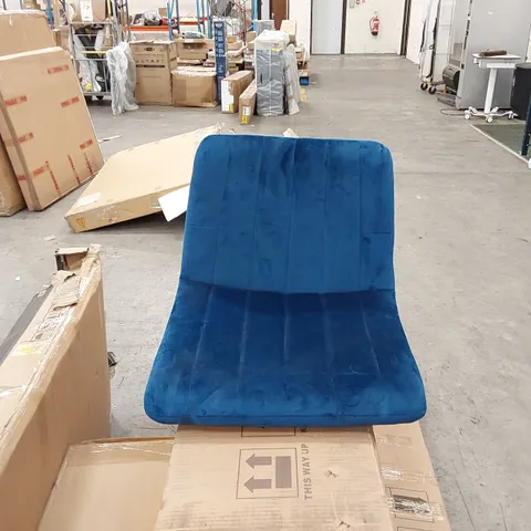 BOXED DESIGNER BLUE VELVET BAR STOOL (1 BOX)
