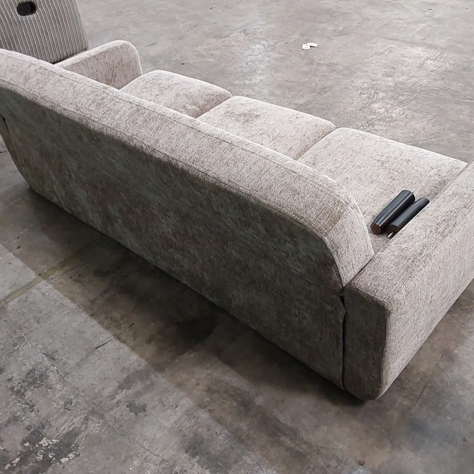 QUALITY DESIGNER 3 SEATER FABRIC UPHOLSTERED SOFA 