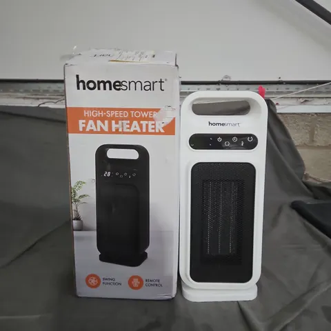 HOMESMART HIGH-SPEED TOWER FAN HEATER – WHITE, BOXED