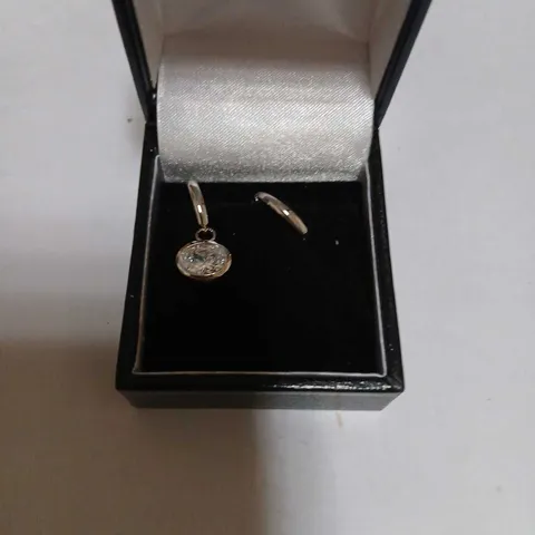 DIAMONIQUE 3CT TW OVAL HOOP DROP EARRINGS STERLING SILVER 