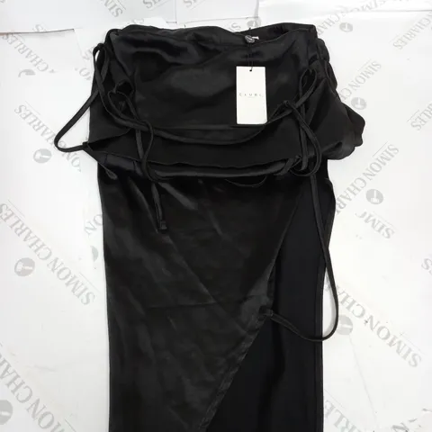CLUB L BLACK CAMI COWL NECK HEM DRESS SIZE 10