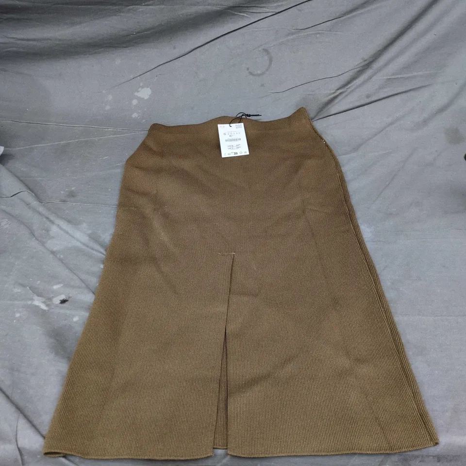 ZARA BROWN CORDUROY SKIRT – WOMEN'S, SIZE S