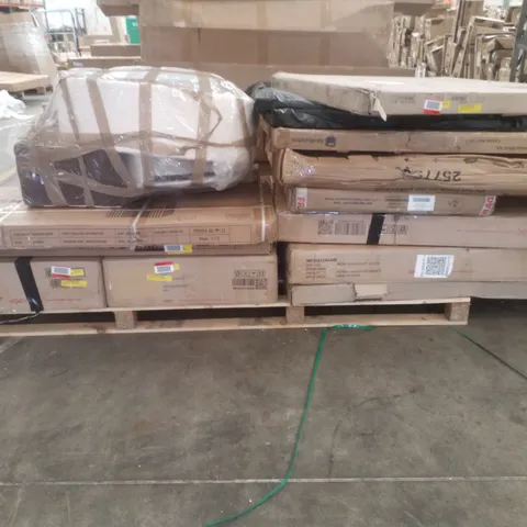 PALLET OF ASSORTED GOODS AND TO INCUDE; TV CABINET CHEST OF 6 DRAWERS AND DINING ROOM SET 