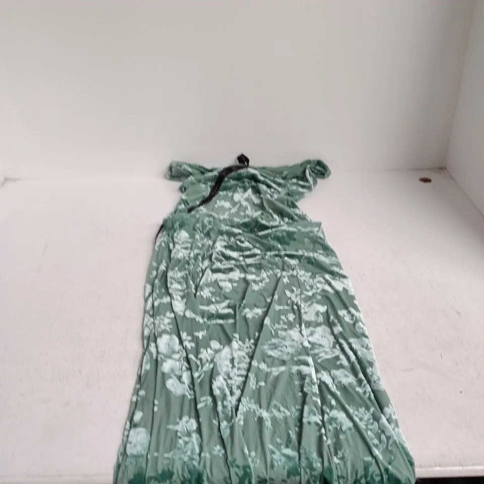 RARE LONDON WOMEN'S GREEN FLORAL DRESS, UK 10 (EU 38, US 6)
