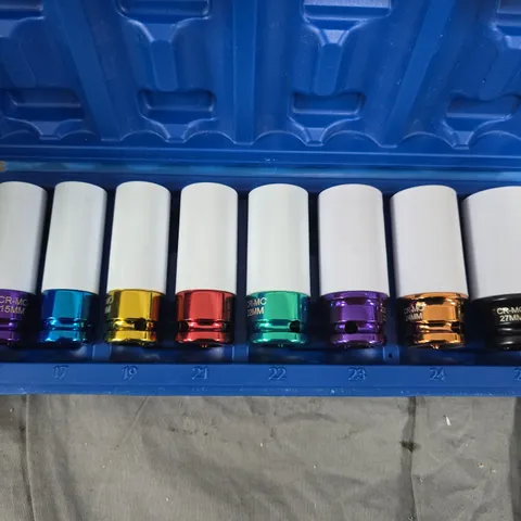 8PC SOCKET SET IN BLUE CASE - 15-27MM CHROME MOLYBDENUM (CR-MO)