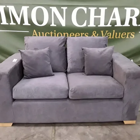 DESIGNER VALENCIA 2 SEATER SOFA - GREY FABRIC